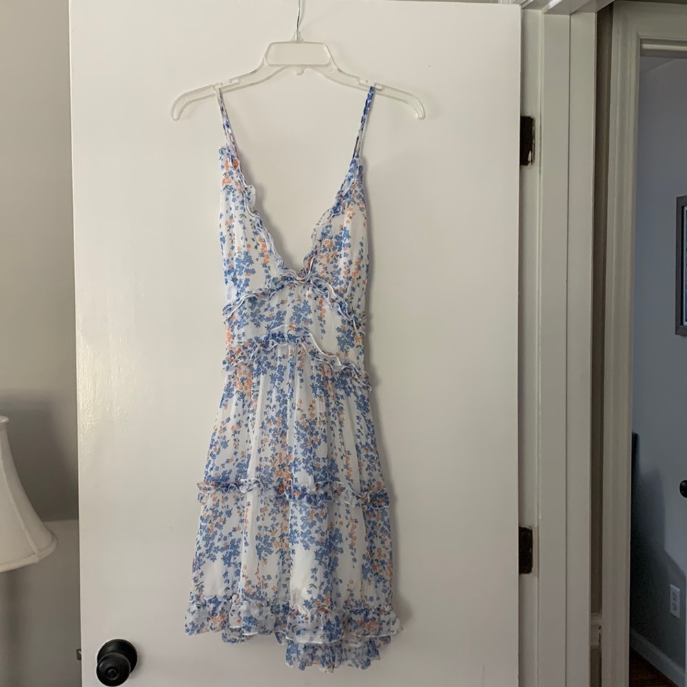 White floral dress, size large